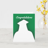 Carte de voeux pliée Silhouette Graduate (Fleur jaune)