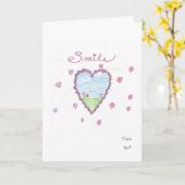 Carte de voeux pliée "Smile" (Fleur jaune)
