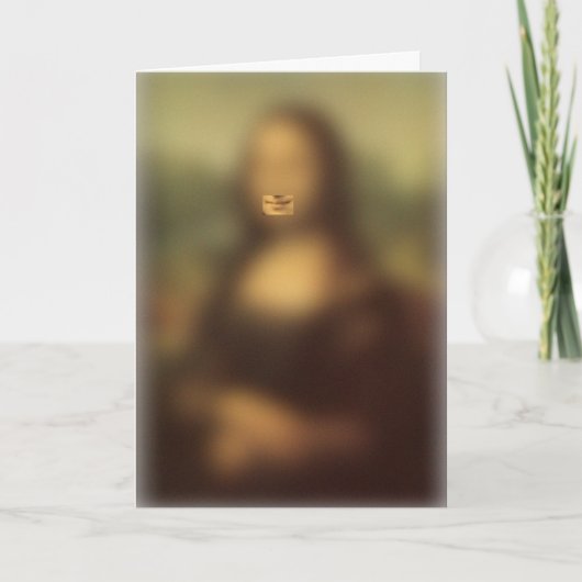 Carte de voeux pliée Souvenir de Mona Lisa (Devant)