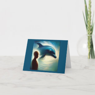 Carte de voeux pliée Spirit Animal Dolphin 2