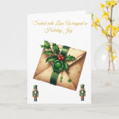 Carte de vœux pliée - Splendeur victorienne de Noë (Fleur jaune)