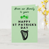 Carte de vœux pliée St Patrick (Fleur jaune)
