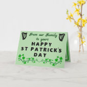 Carte de vœux pliée St Patrick (Fleur jaune)