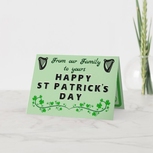 Carte de vœux pliée St Patrick (Devant)