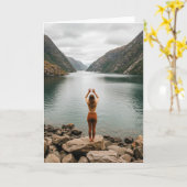 Carte de voeux pliée standard de 5 po x 7 po (Fleur jaune)