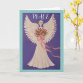 Carte de vœux pliée standard Peace Angel, 5" x 7" (Fleur jaune)