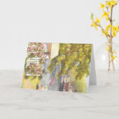 Carte de voeux pliée Stonington Maine Harbour (Fleur jaune)