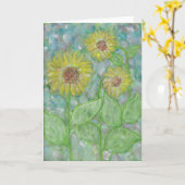 Carte de voeux pliée Sunflower Watercolor (Fleur jaune)