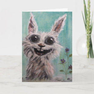 Carte de voeux pliée sur lapin