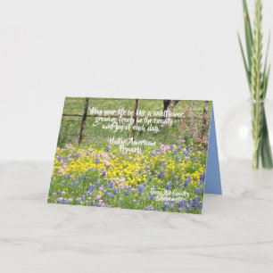 Carte de vœux pliée Texas Wildflowers Citation