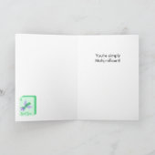 Carte de vœux pliée timbre-poste Mahjong (Intérieur)