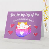 Carte de vœux pliée - tu es mon cup de thé (Fleur jaune)