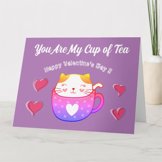 Carte de vœux pliée - tu es mon cup de thé (Devant)