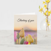 Carte de vœux pliée Tulipe Pensée pour vous (Fleur jaune)