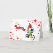 Carte de voeux pliée "vélo de Noël" (Devant)