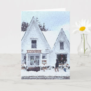 Carte de vœux pliée Vermont enneigé