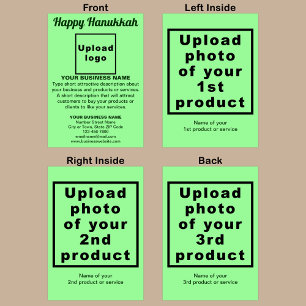 Carte de voeux pliée verte pour les entreprises Ha