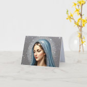 Carte de voeux pliée Vierge Marie (Fleur jaune)