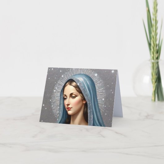 Carte de voeux pliée Vierge Marie (Devant)