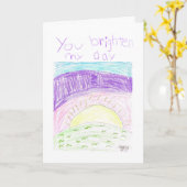 Carte de voeux pliée "Vous illuminez ma journée" (Fleur jaune)