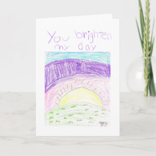 Carte de voeux pliée "Vous illuminez ma journée"