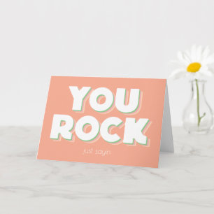 Carte de vœux pliée You Rock Thank You