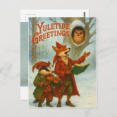 Carte de voeux pliée Yuletide (Devant / Derrière)