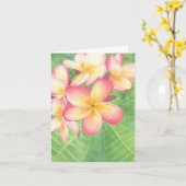 Carte de voeux Plumeria (Fleur jaune)