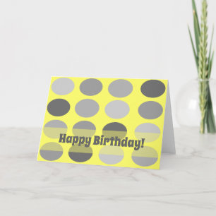 Carte de voeux Pois jaune et gris