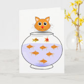 Carte de voeux poissons chats (Fleur jaune)