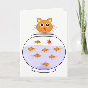 Carte de voeux poissons chats