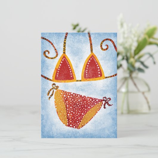 Carte de voeux Polka Dot String Bikini (Debout devant)