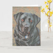 Carte de voeux polyvalente de chien noir de (Fleur jaune)