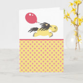 Carte de voeux Pony et Balloon (Fleur jaune)