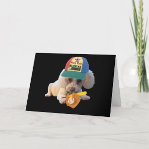 Carte de vœux Poodle Joue au Ballon