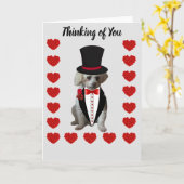 Carte de vœux Poodle Pensée pour toi (Fleur jaune)