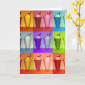 Carte de voeux Pop Art Milkshakes (Fleur jaune)