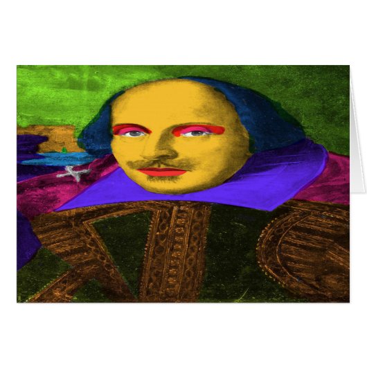 Carte de vœux Pop Art William Shakespeare (Devant horizontal)