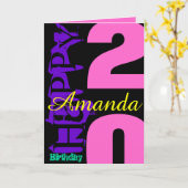 Carte de voeux POP personnalisée 20e anniversaire (Fleur jaune)