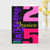 Carte de voeux POP personnalisée 25e anniversaire (Fleur jaune)