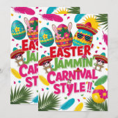 Carte de vœux pop-up "Easter Jammin’ Carnival" (Devant / Derrière)