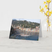Carte de voeux - Portofino, Italie (Fleur jaune)