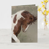 Carte de voeux Portrait Wild Horse d'Apache (Fleur jaune)
