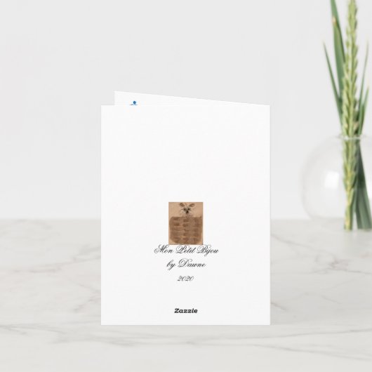 Carte de vœux Pot à gingembre bleu blanc Roses (Dos)