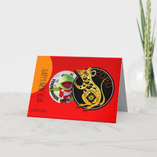 Carte de voeux pour 2020 en papier de rat jote Hum