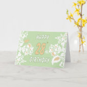 Carte de voeux pour 28e anniversaire (Fleur jaune)