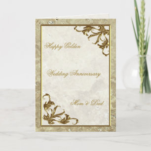 Carte de voeux pour 50 ans de mariage en marbre do