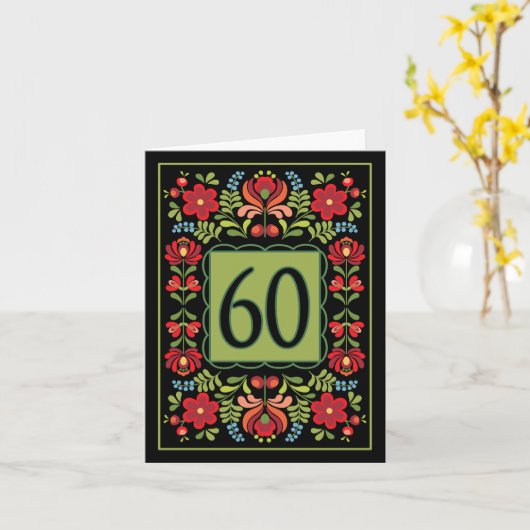 Carte de voeux pour 60e anniversaire de la concept (Fleur jaune)
