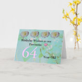 Carte de vœux pour 64e anniversaire (Fleur jaune)