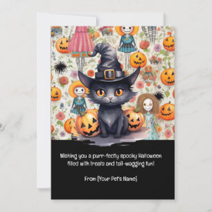 Carte de vœux pour animal de compagnie chat noir H